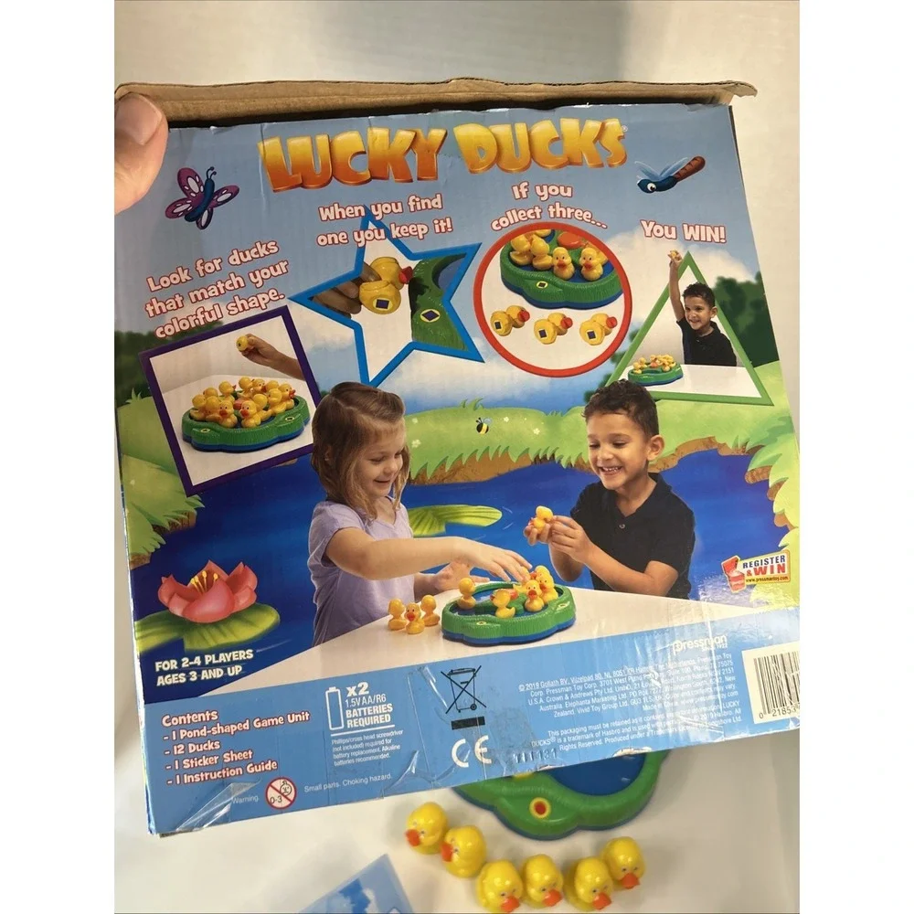 Pressman Lucky Ducks Game Motorized Memory Color  Matching Preschool Board  Game